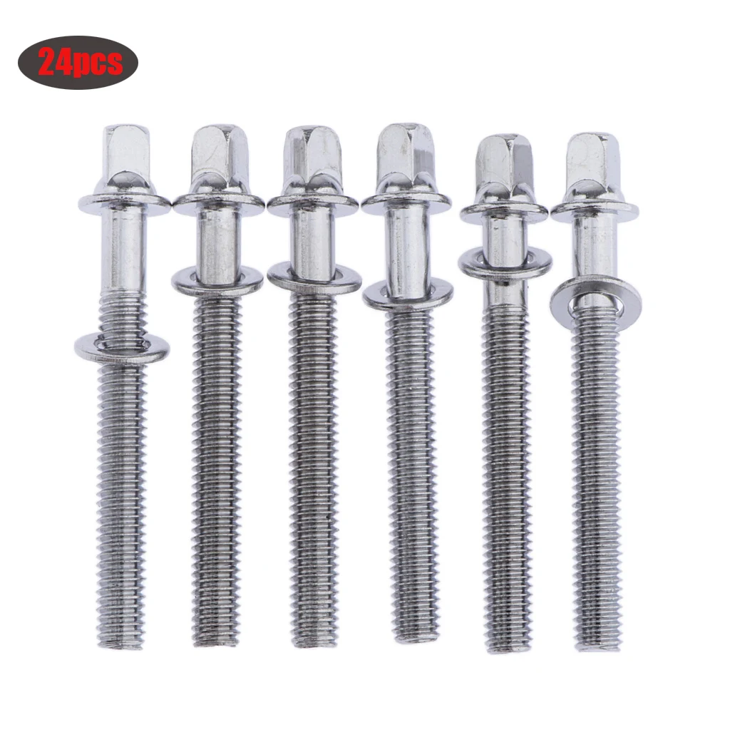 24pcs 50mm Drum Tension Rods for Tom Drum Screws Hoops Rims Bass Hardware Parts Accessory drum percussion accessories drum accessories drum screws