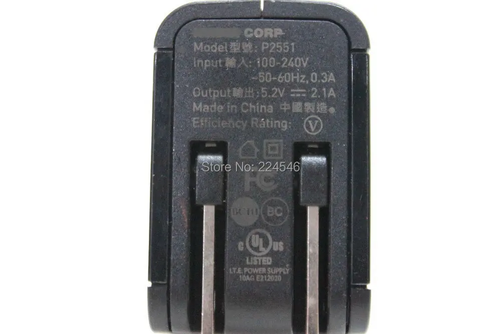 Adapter Charger 5.2V 2.1A Model: P2551 for NVIDIA IPAD Tablet