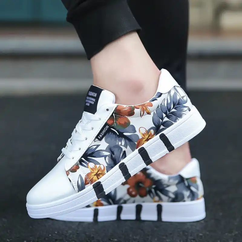 white flat shoes mens