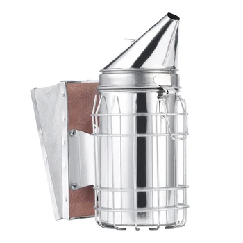 

Bee Hive Smoker with Heat Shield Protection Board Iron Beekeeping Equipment