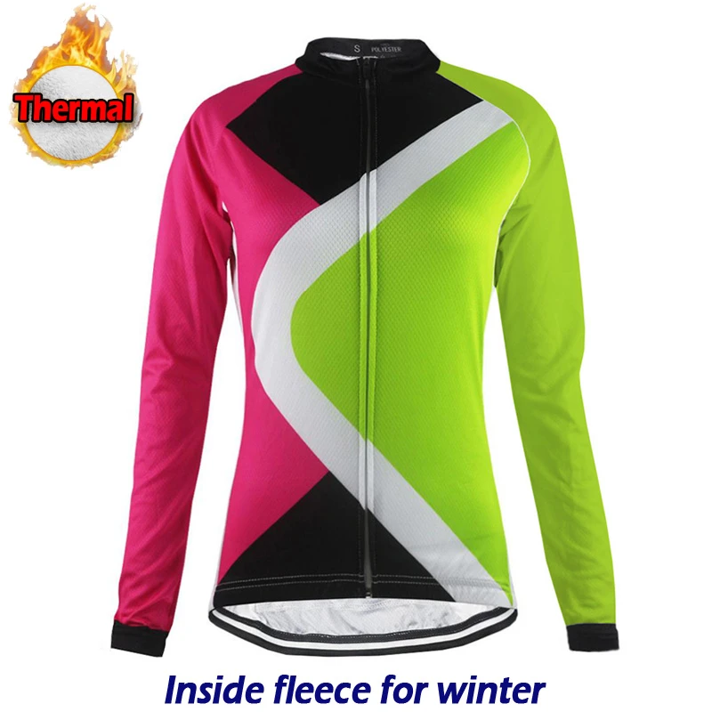 ropa reflectante de manga larga para ciclismo de montaña #Blue Jersey térmico de lana para ciclismo para mujer 