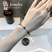 Натуральный карамельный Радужный турмалиновый браслет женский счастливый транспорт шарик и преуспевающая удачная рука серии хрустальные ювелирные изделия