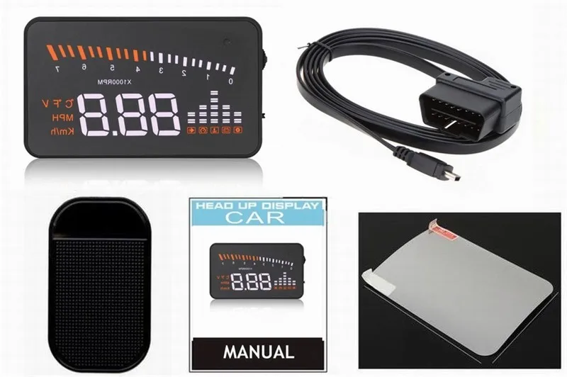 Универсальный X5 3 дюймов автомобилей HUD OBD2 II HUD Дисплей превышение скорости Предупреждение Системы проектор лобовое стекло авто электронный будильник Напряжение