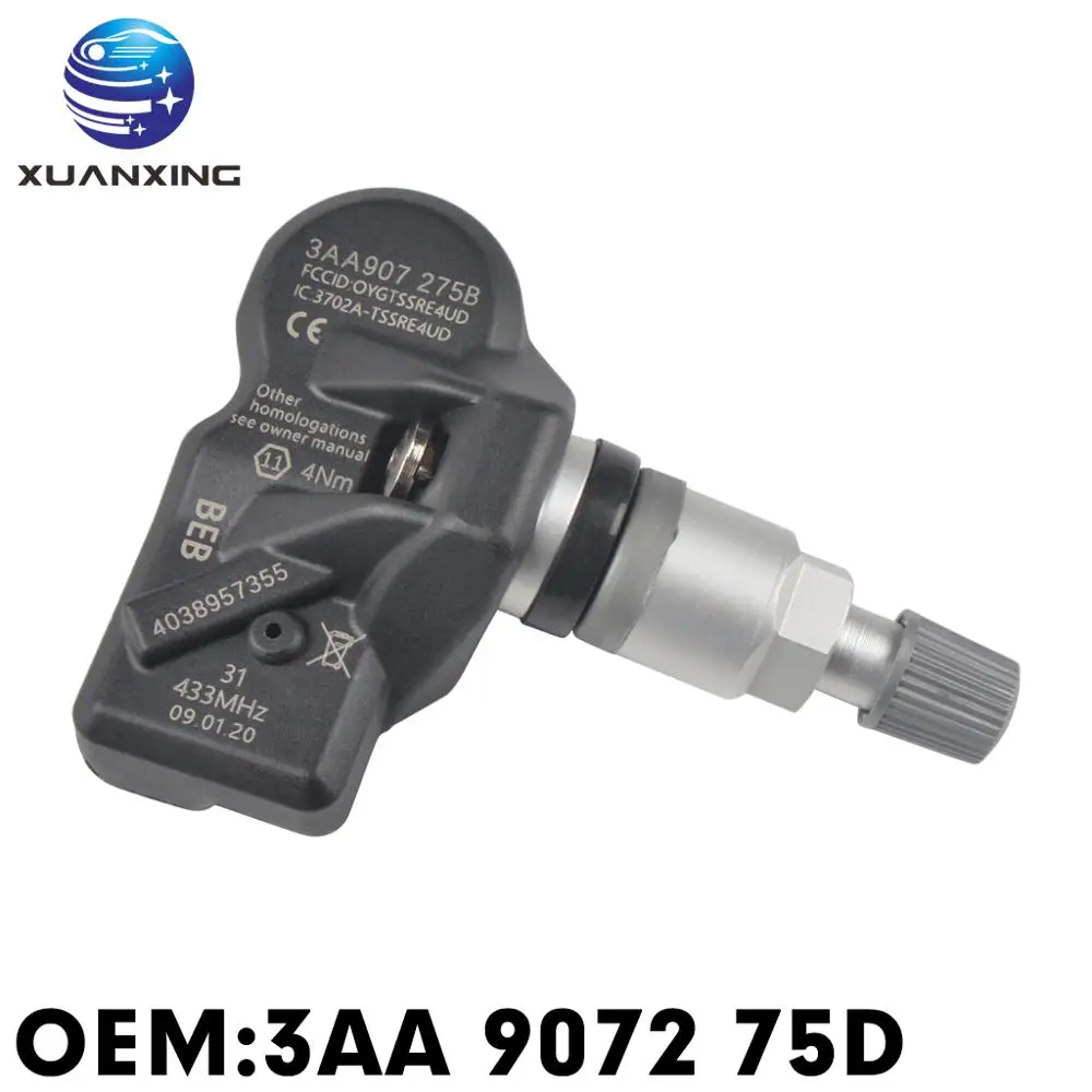 3AA907275D Tire Pressure Sensor Monitoring System TPMS 433MHz For VW Tiguan CC 16 17Tire