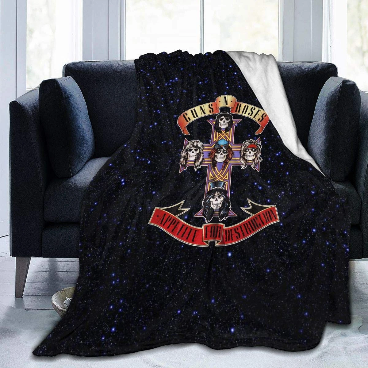 guns n roses throw blanket
