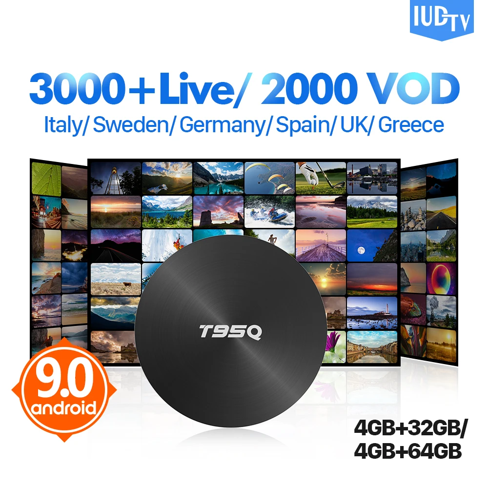 

IPTV Italia UK Spain Greek Swedish IPTV IUDTV T95Q Android Smart Box 1 Year Europe IPTV Subscription Germany Sweden India IP TV