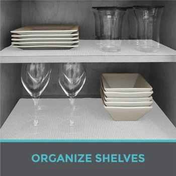 

PVC Drawer and Shelf Liner, Non Adhesive Roll, 79X20Inch Durable and Strong, Grip Liners For Household-White