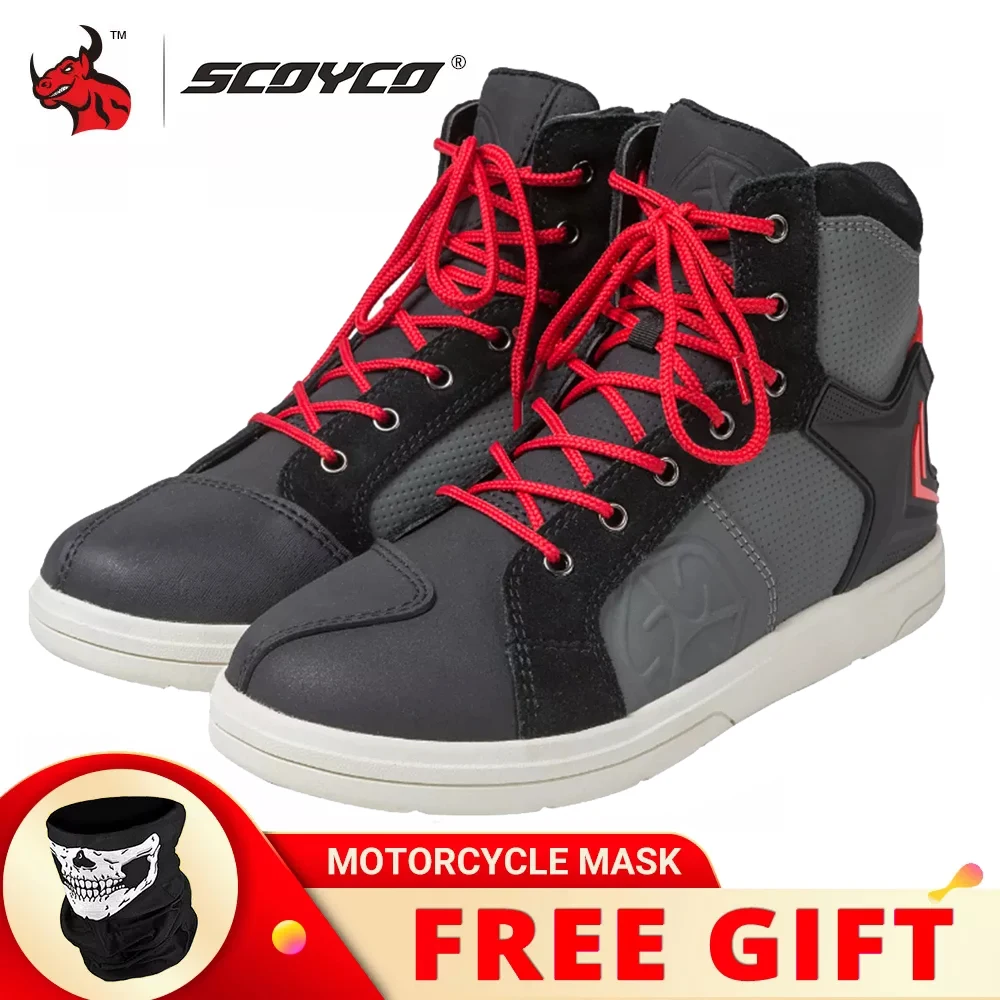 SCOYCO Motorcycle Boots Men Summer Breathable Casual Microfiber Leather  Motocross Shoes Riding Motorbike Boots Moto Protection - AliExpress