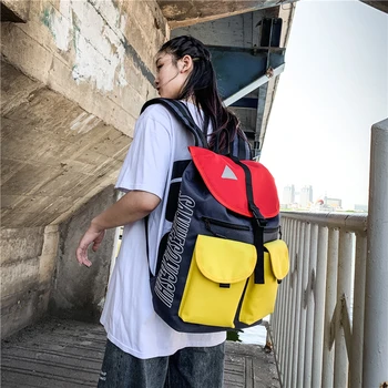 

Fashion hit color series backpack large capacity men and women casual hiking travel backpack fashion trend student computer bag
