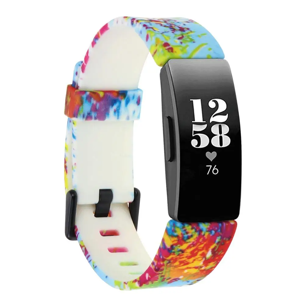 Силиконовый ремешок для Fitbit Inspire HR Flora цветной умный наручный / аксессуары