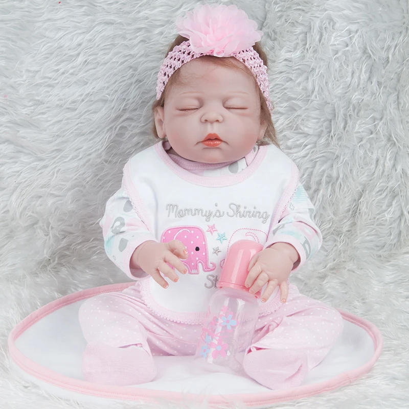 55 см реалистичные Boneca Reborn Baby Doll Мягкие настоящие на ощупь виниловые силиконовые игрушки девочка Bebe Кукла Reborn игрушка для ванны Детские подарки на день рождения