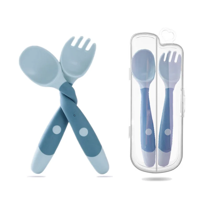 Silicone Spoons Feeding Child Silicone Spoon Utensils Set Children