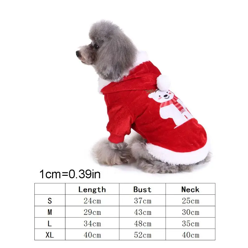 Мягкий теплый костюм для домашних животных Рождественский медведь стиль собака щенок наряд с шляпой вечерние украшения Y5GB