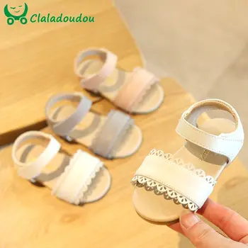 

11.5-15.5cm Princess Ruffle Girls Sandals Baby Pure Solid Summer Shoes 0-1-2-3 years Old Toddler Girls Beach Sandals Anti-slip