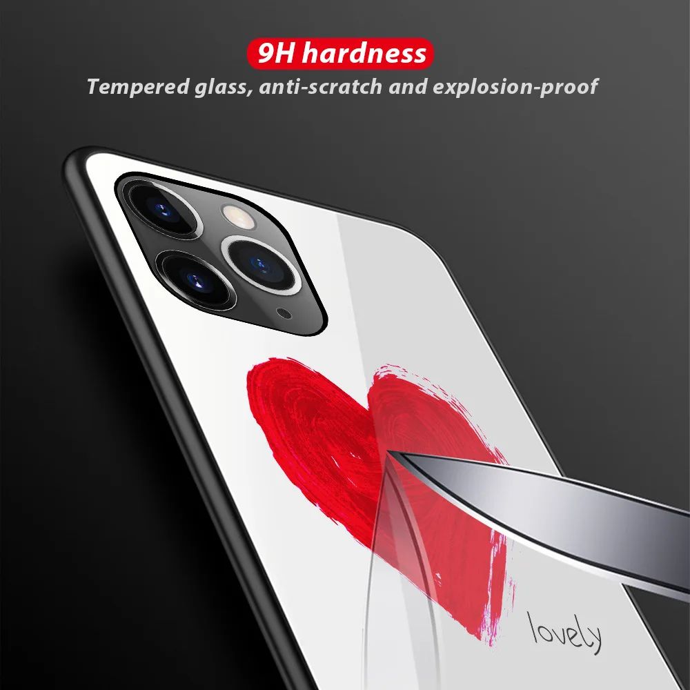 Чехол из закаленного стекла с принтом для iPhone 11 Pro MAX X XS XR звездное небо цветок чехол для iPhone 7 8 Plus 6 6s цветные Чехлы Coque