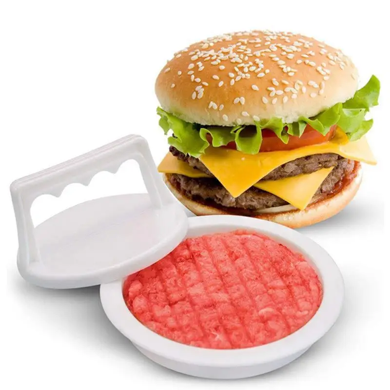 Attrezzo per la Cottura della Cucina Attrezzo per pressare la Carne per Hamburger di Forma Rotonda in PP per Uso Alimentare Bianco 