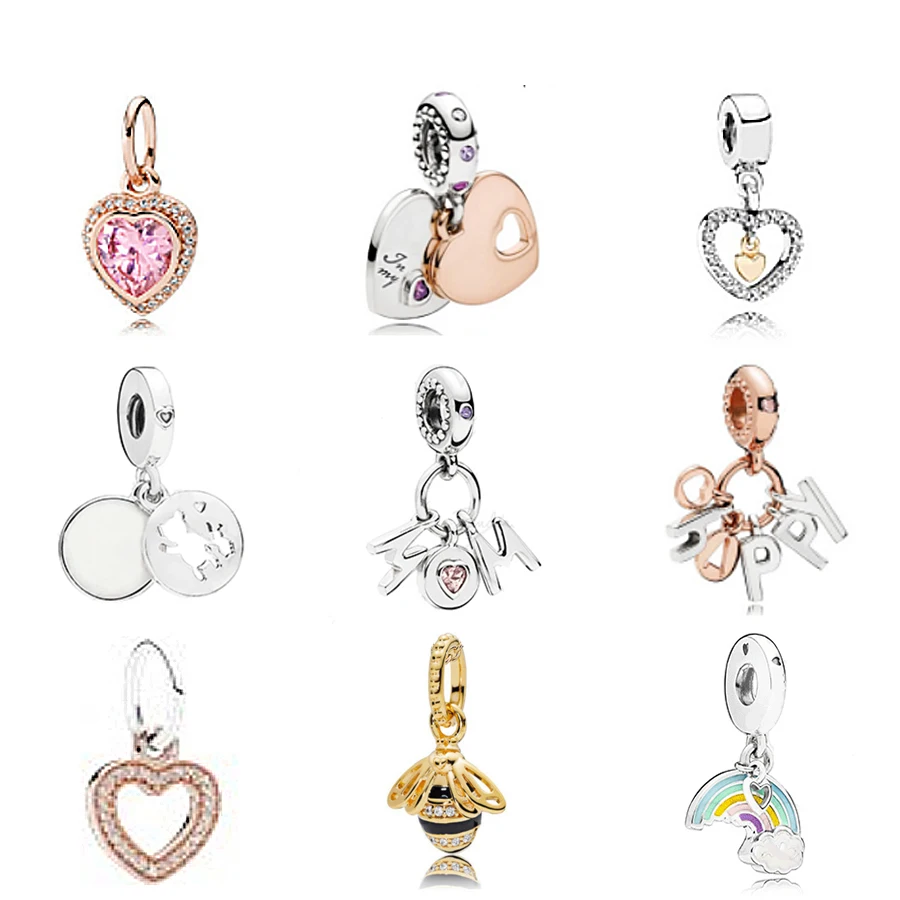 NEW 2018 Fit Original Charm Bracelets Gilded Rose Gold color Authentic 925 sterling silver Beads Women DIY Fashion Jewelry NEW 2018 Fit Original Charm Bracelets Gilded Rose Gold color Authentic 925 sterling silver Beads Women DIY Fashion Jewelry