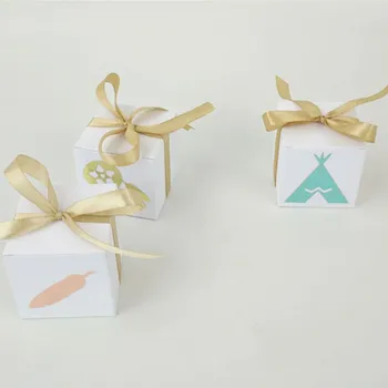 

20pcs Cube Gift Box for Kids Baby Shower Birthday Party Supplies Paper Dragee Candy Boxes Chocolate Favors Packaging Wrapping