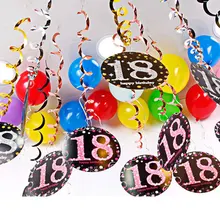 Decoración de fondo de PVC para fiesta de cumpleaños, banderines colgantes para techo, suministros multifunción para aniversario, 6 unids/set por juego