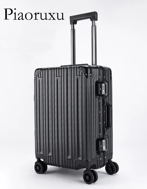 Retro Rolling Luggage Spinner Aluminum Frame Travel Bag Women Vintage Trolley 20”22 inch Men Carry On Suitcases Wheel