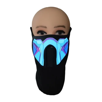 

EL Music Voice-activated Mask Night Riding Windproof Luminous Mask Halloween Cold Light Mask