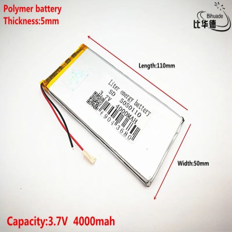 

Good Qulity 3.7V,4000mAH 5050110 Polymer lithium ion / Li-ion battery for tablet pc BANK,GPS,mp3,mp4