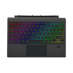 Teclado de diseño retroiluminado de 7 colores RGB, cubierta inalámbrica retroiluminada compatible con Bluetooth, magnética, para Microsoft Surface Pro 7/6/5/4/3