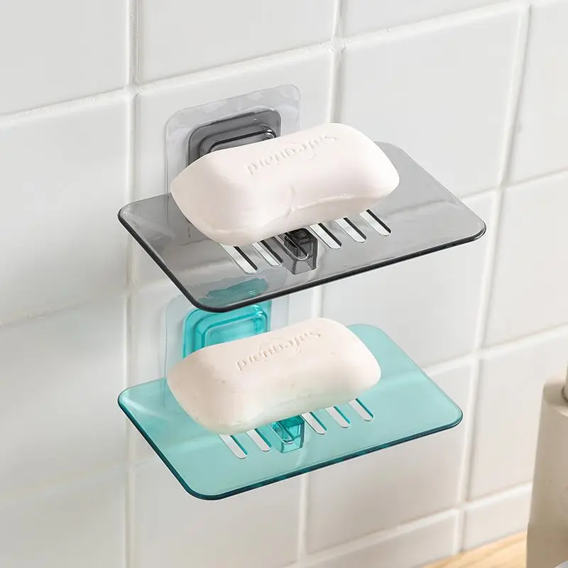 Wall Hanging Water Draining Soap Box Magic Seemless Stickers Nailless Crystal fragrant zao pan Bathroom Soap Storage Rack Handma
