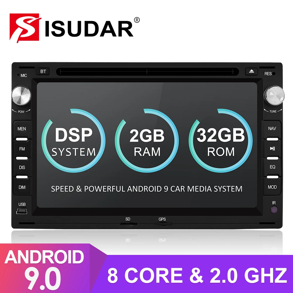 Isudar 2 Din Android 9 Auto Radio For VW/Volkswagen/GOLF/POLO/TRANSPORTER/Passat b5 Car DVD Multimedia GPS Octa Core ROM 32G DVR