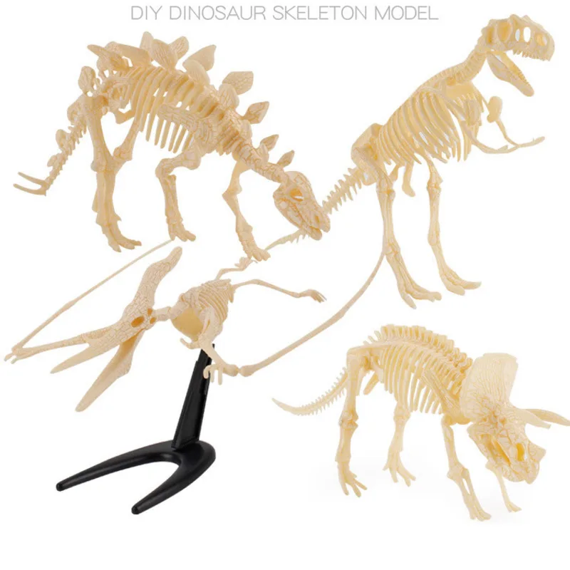 

3D Simulation Dinosaur Puzzle Toys DIY Funny Skeleton Model Wooden Educational Intelligent Interactive Toy For Children Gifts