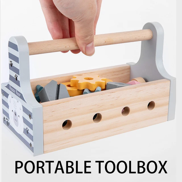 DIY Children's Wooden Hand-held Simulation Play House Tool for Babies To Learn Cognitive Hand-eye Coordination Training 2