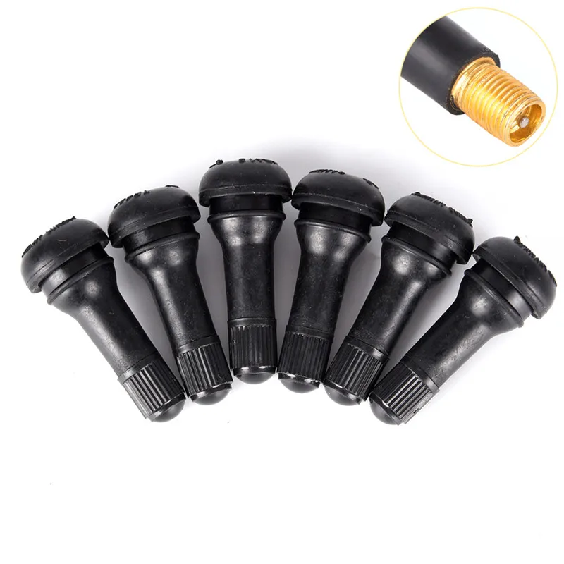 

5PCs/set Bicyle Car Wheel Tire Valve Stems with Caps Black TR413 Tubeless Tyre Rubber Valves With Dust Caps