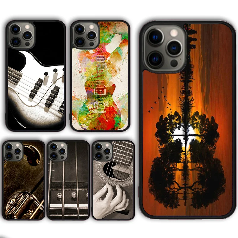 Guitar Bass Rock Strings Phone Case Cover For Iphone 13 14 11 12 Mini