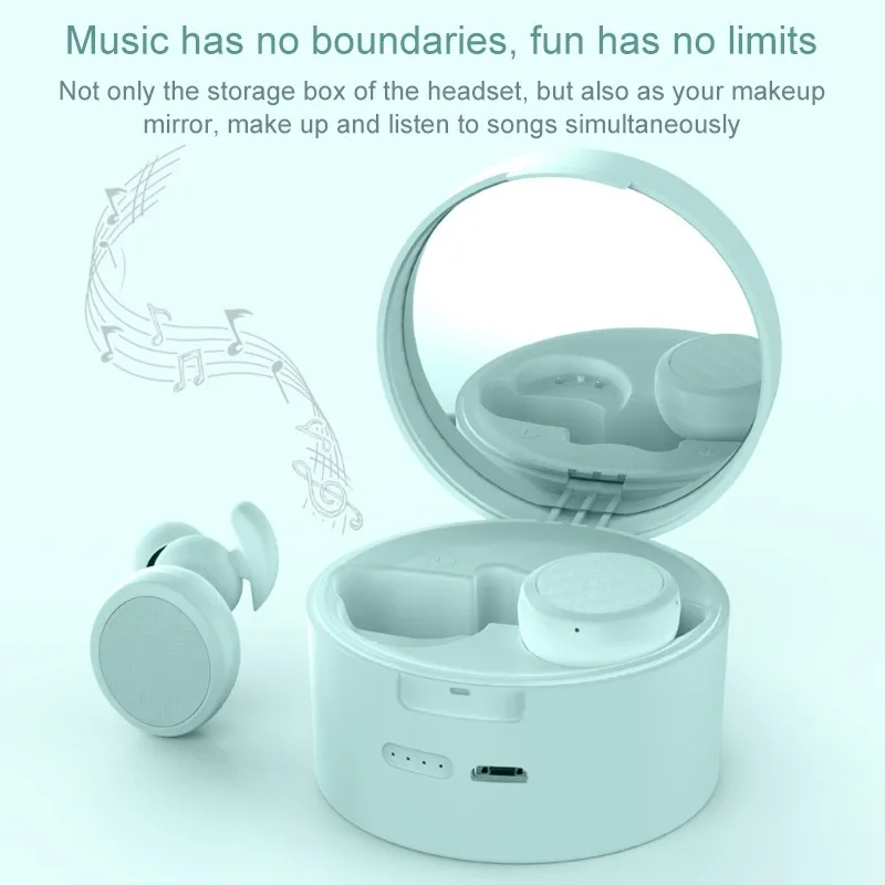 Candy Color TWS Bluetooth Headset With Mirror HIFI Stereo Bluetooth Headphones V5 0 Support Wireless Charging Earphones