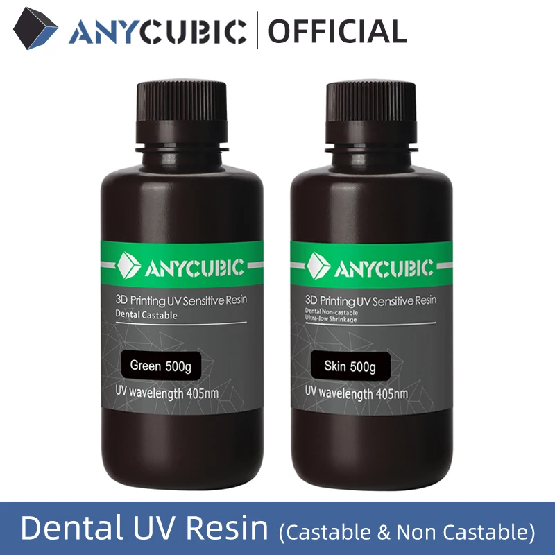 ANYCUBIC-resina UV para impresora 3D LCD, resina Dental de 405nm, estable y no catible, sensible a los rayos UV