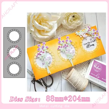 

Stitched Scallop Circle frame Metal Cutting Dies for diy Scrapbooking Photo Album Decorative Embossing PaperCard Crafts Die 2020