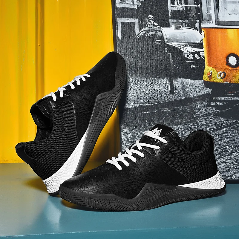 Мужская спортивная обувь из натуральной кожи; zapatillas hombre; противоскользящие кроссовки для бега; дышащая обувь для бега; кроссовки; корзины;
