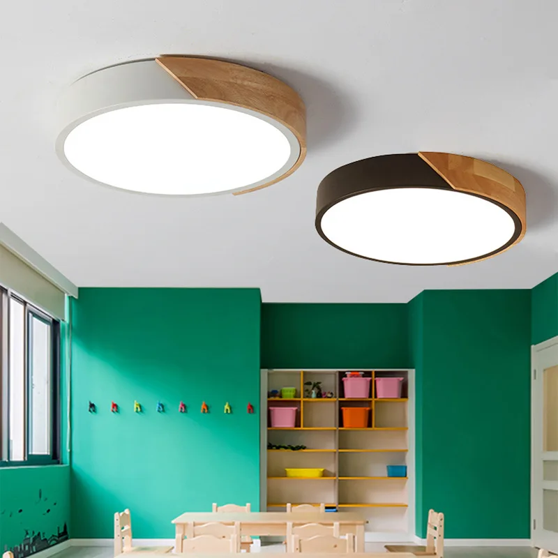 

Northern European-Style Living Room Ceiling Lamp Modern Logs Smart Lamps Ultra-Thin Circle Macarons Bedroom Lamp LED Ceiling Lam