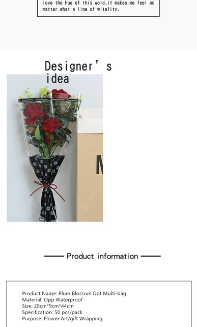 Transparent Waterproof Plastic Flower Bouquet Bag, Single Rose Sleeve  Bouquet Bags, 50Pcs - AliExpress