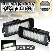 2Pcs Led Aantal Kenteken Licht Lamp Fout Gratis Voor Vw Golf 4 5 6 Passat Polo Cc Eos/Scirocco Seat Porsche 911 Skoda Superb