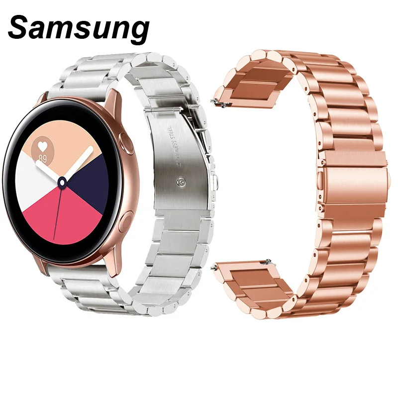 

Stainless Steel Metal Band For Samsung Galaxy Active 3/2 40mm/44mm/41mm/42mm/45mm/46mm Watch Strap 20mm/22mm Width Watchband