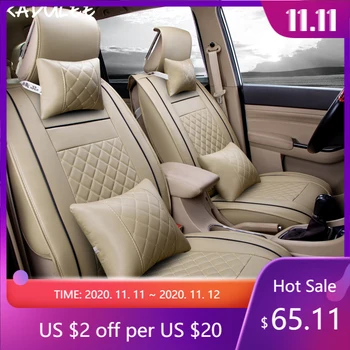 

KADULEE pu leather car seat covers set for citroen c4 volkswagen polo hyundai creta mercedes w210 w124 lacetti car accessories