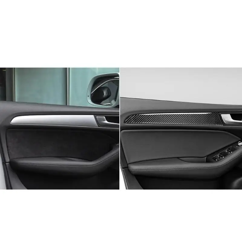4 шт карбоновые накладки для салона для Audi Q5 2010- SQ5 2013-, автомобильные дверные панели, наклейки, отделка, украшение автомобиля