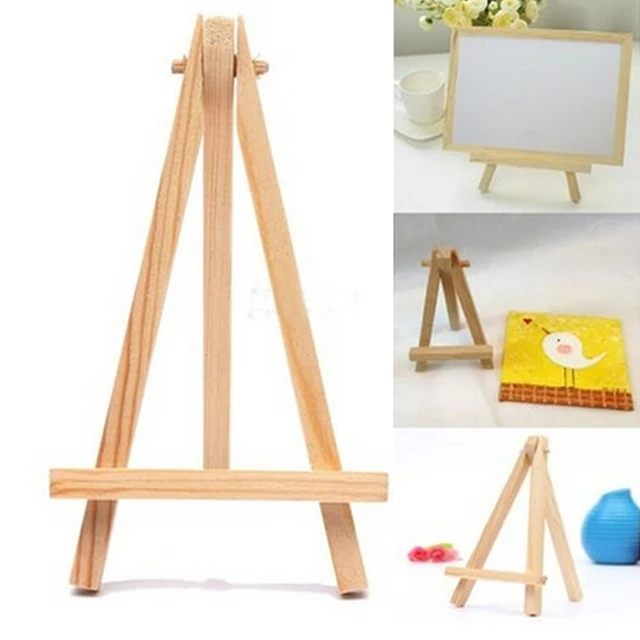 1Pcs 8*15cm Mini Wood Artist Tripod Painting Easel For Photo Painting Postcard Display Holder Frame Cute Desk Decor 2