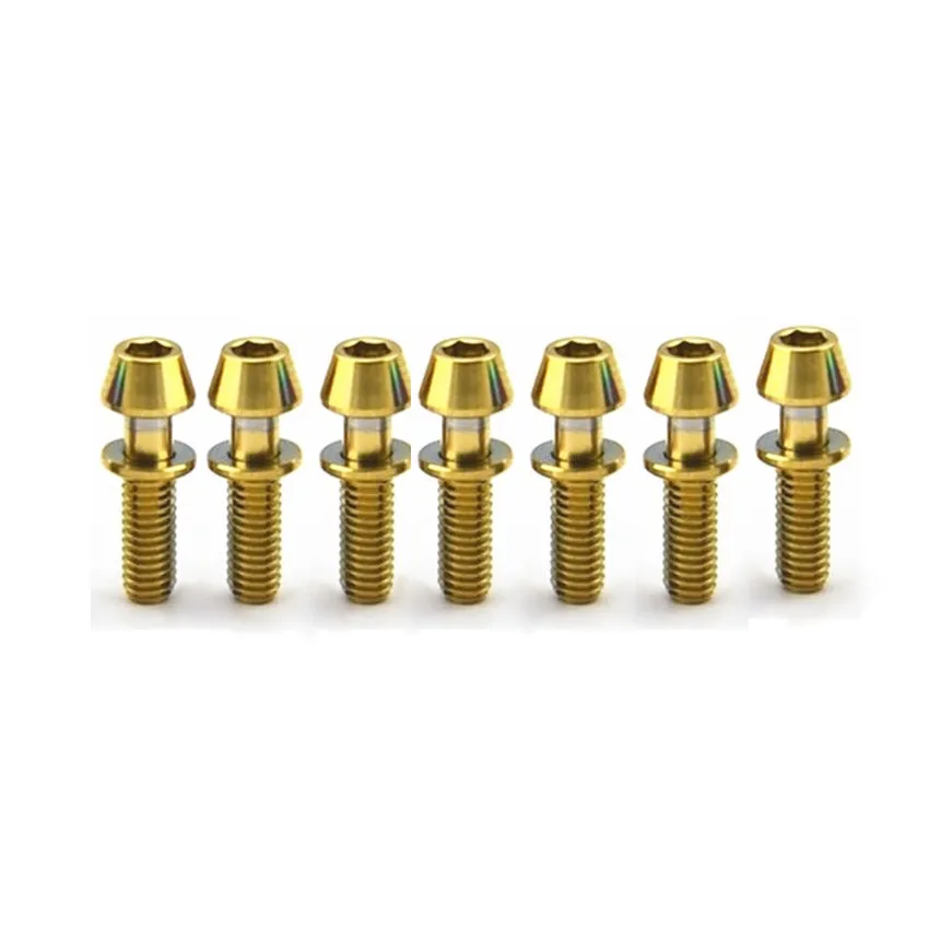 M4 x15mm титановые болты для Ritchey C260 велосипедный шток конус Шестигранная розетка с пленкой M6 Ti болты винты Ti крепеж