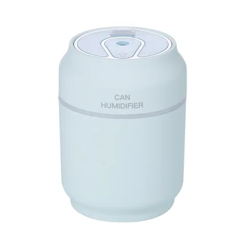 

2020 Popular Mini pop can Humidifier with 7 color breathing light and mini fan for office bedroom and night sleeping