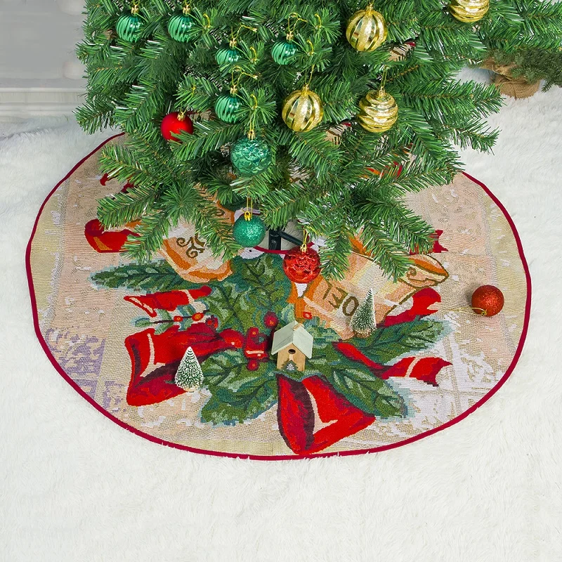 Christmas tree dress polyester printed red fruit bell room 100cm Christmas tree decoration 2020 New Year festival party supplies