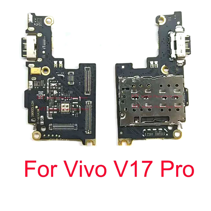 

New Sim Card Reader Holder Slot Flex Cable For Vivo V17 Pro V17pro Sim Tray Card Slot Connect Charge Board Flex Cable Parts