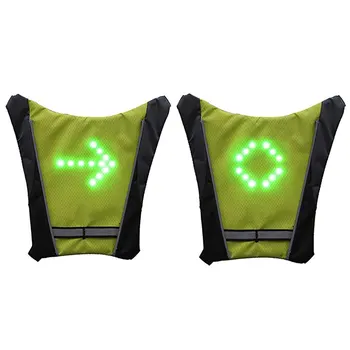 

Bicycle LED Light Warning Backpack Flashing Turn Light Vest Lamp Riding Backpack Wireless with Remote Control for Traveling Hot