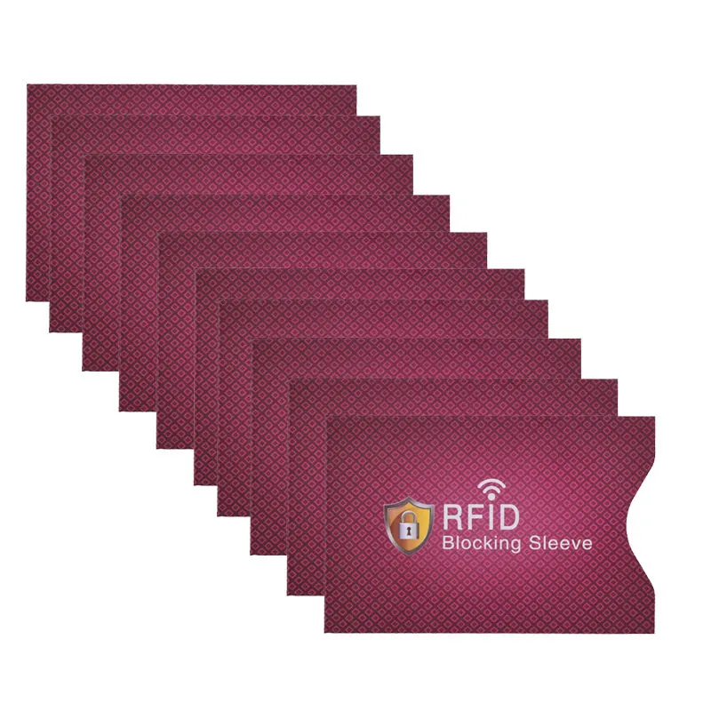 Red 10 pcs RFID Блокировка рукава карты NFC дебетовая Кредитная карта протектор блокировщик идентификационная защита от кражи набор для мужчин женщин чехол для банковских карт - Цвет: Red 10 pcs